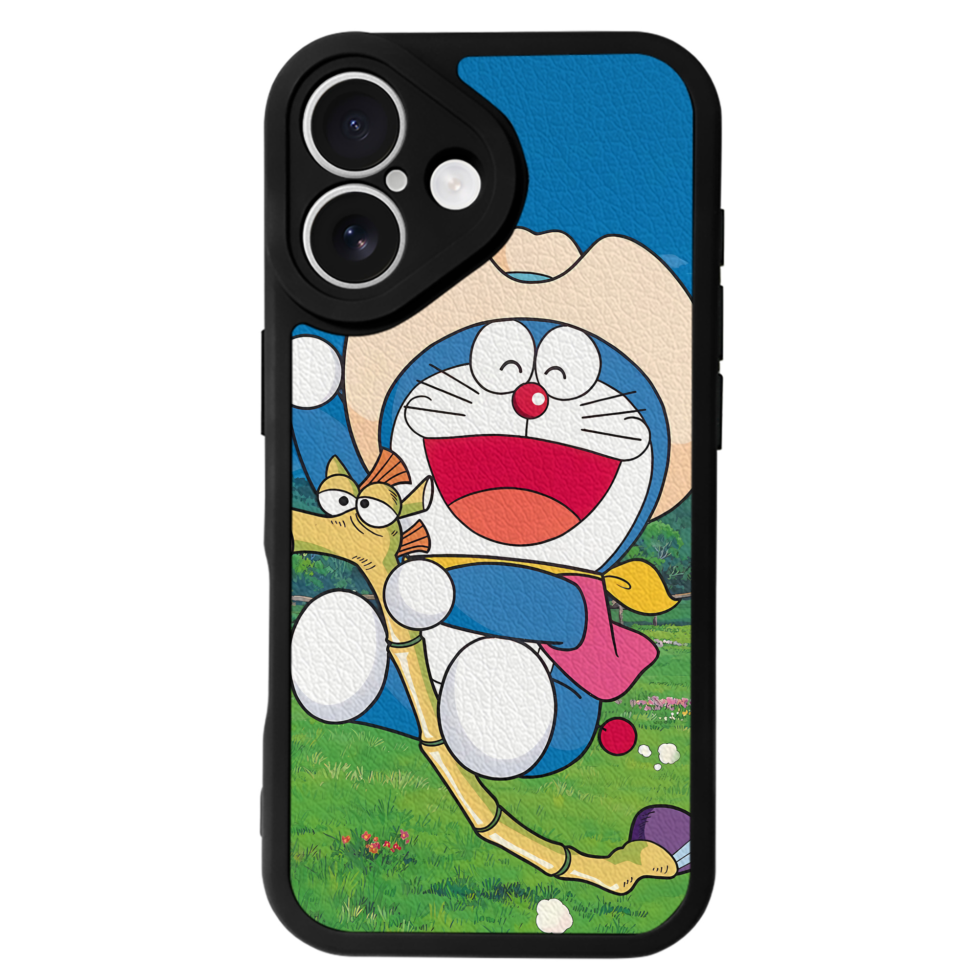 （画像用） ドラえもん Doraemon 【iPhone 16シリーズ対応】シリコンスマホケース（レザー調） 材質：シリコン